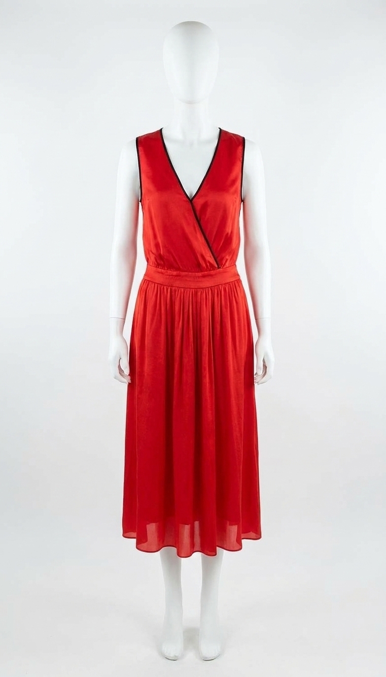 NEW THE KOOPLES piped midi dress in red